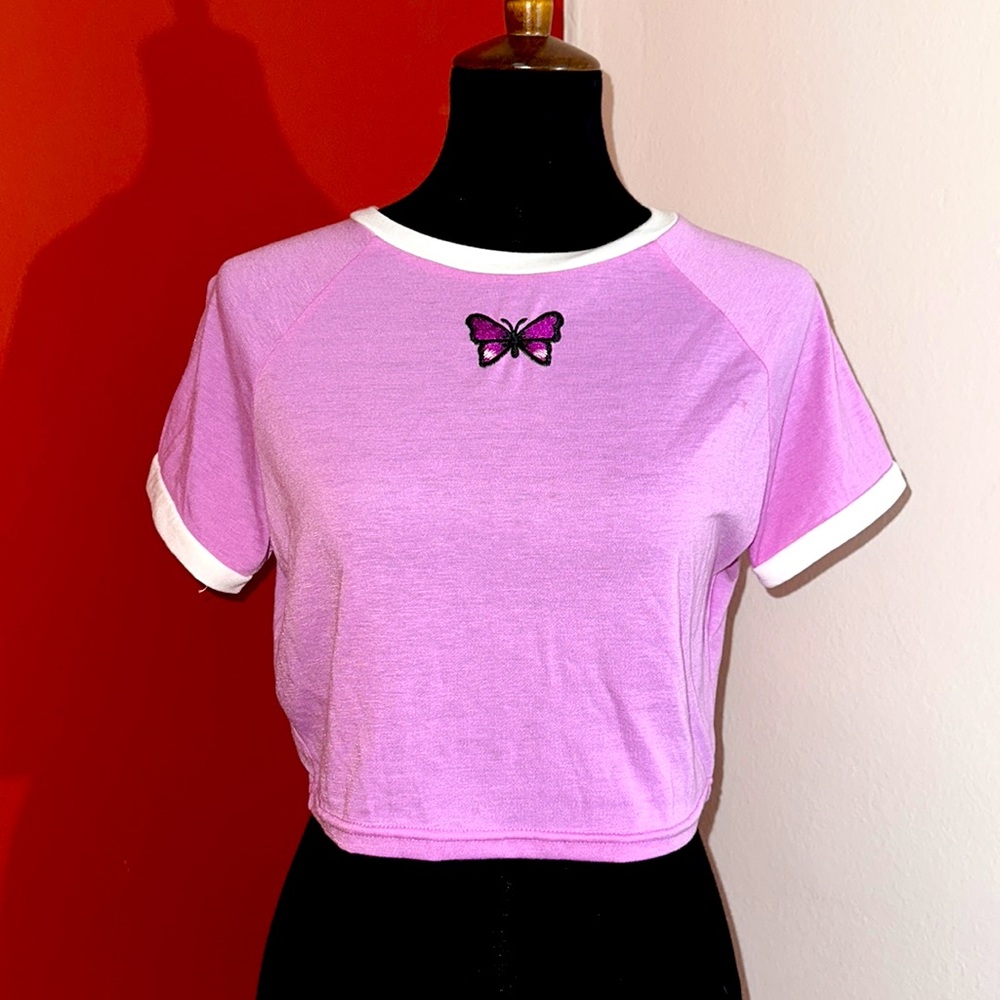 SHEIN purple top (butterfly design).
